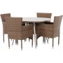 Lina Outdoor-Ess-Set mit 4 Malina-Sthlen - Beige/Natur