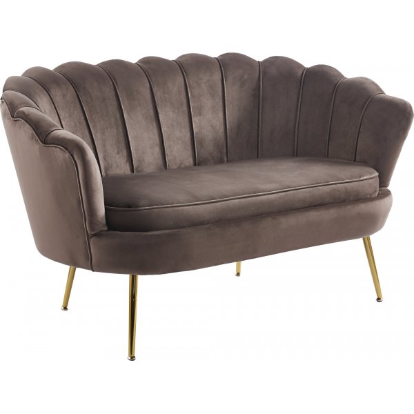 Kingsley 2-Sitzer-Sofa in Samt - Braun / Messing + Mbelfe