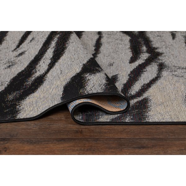 Domani Tiger flach gewebter Teppich Silber Domani Tiger flach gewebter Teppich Silber