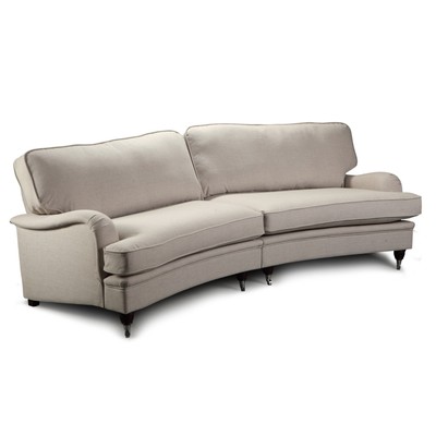 Howard Southampton XL geschwungenes Sofa 275 cm - Beige + Möbelpflegeset für Textilien