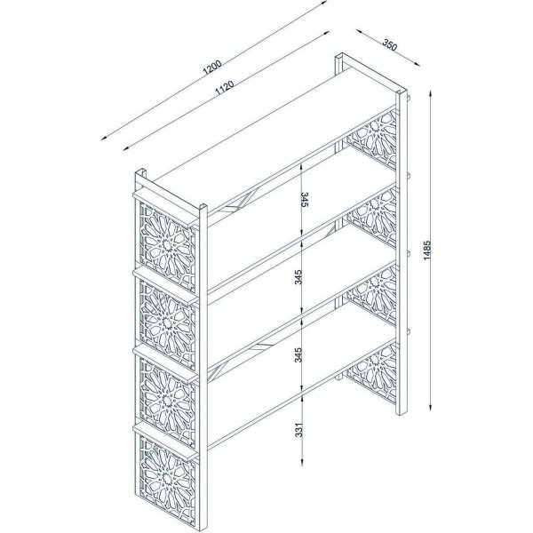 Bücherregal Sultan - Nussbaum Bücherregal Sultan - Nussbaum