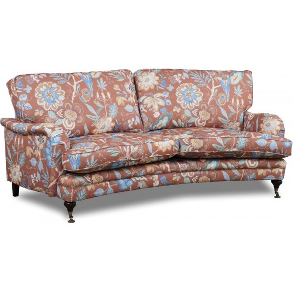 Geschwungenes Howard-Sofa fr 3 Personen, Spirit, aus geblmtem Stoff - Eden Parrot Terracotta