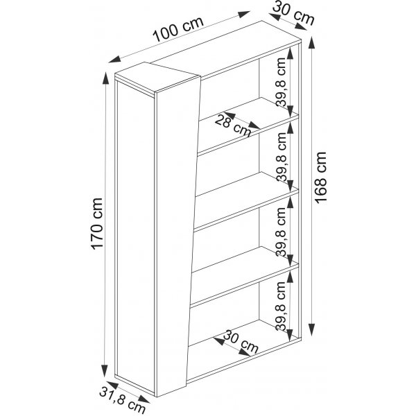 Clark B�cherregal - Walnuss/Beige