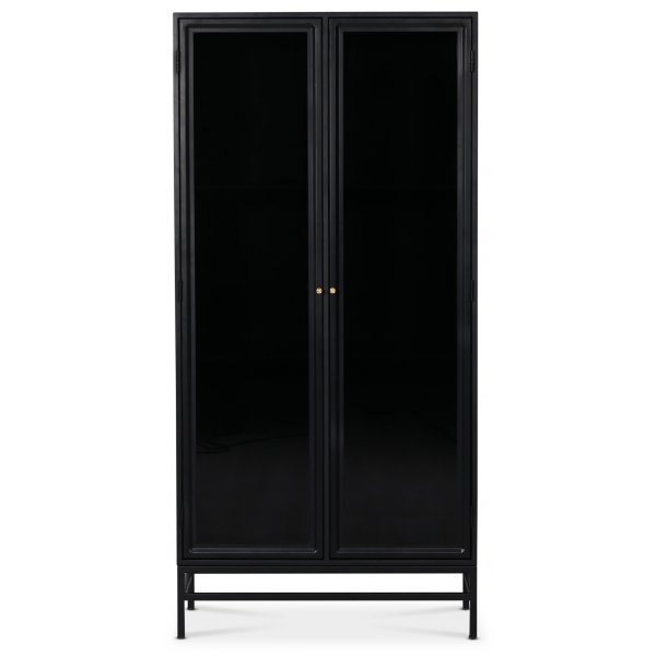 Vitrine Revel H170 cm - Schwarz / Dunkel getntes Glas
