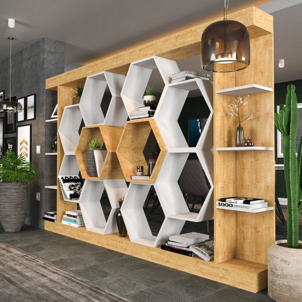 Sueno B�cherregal - Wei�/Eiche