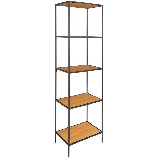 Weies Regal - Schwarz/Eiche-Nachbildung