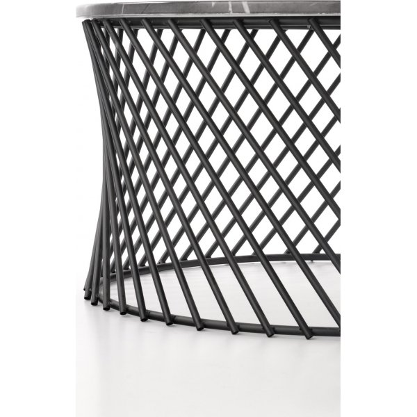 Kapitol Couchtisch 80 cm - Grauer Marmor/Schwarz