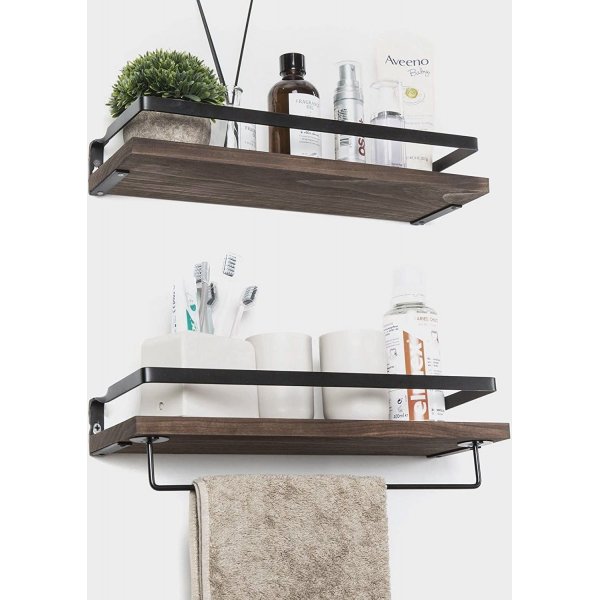 Walter Wandregal 40 cm - Schwarz/Walnuss