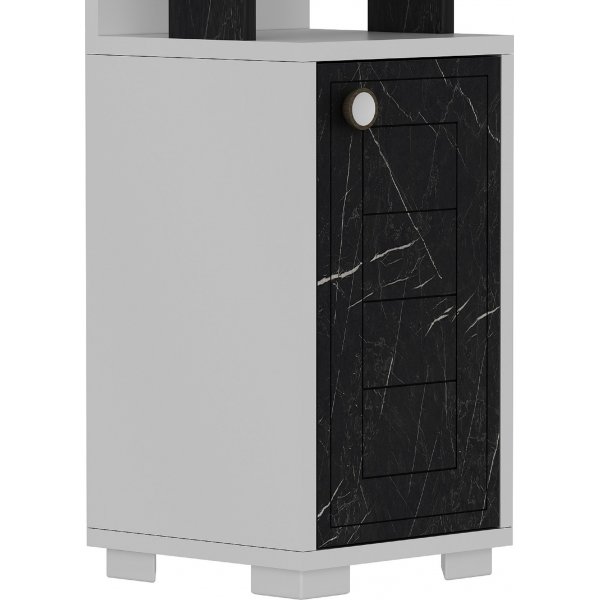 Canard Bcherregal - Wei/schwarzer Marmor