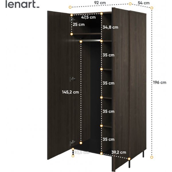 Piedmont-Garderobe - Portland-Esche/Schwarz