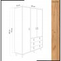 Musso Kleiderschrank 120x52x187 cm - Eiche/Wei