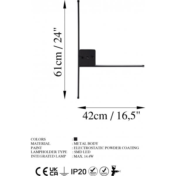 Sarf Wandleuchte - Schwarz Sarf Wandleuchte - Schwarz