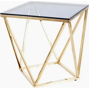 Silberner Couchtisch 50 x 50 cm - Gold