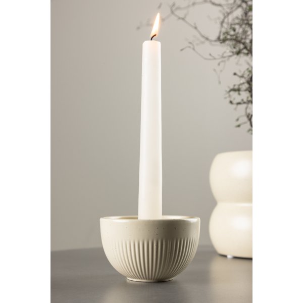 Posh Kerzenständer 9 x 6 cm - Beige/Schwarz Posh Kerzenständer 9 x 6 cm - Beige/Schwarz