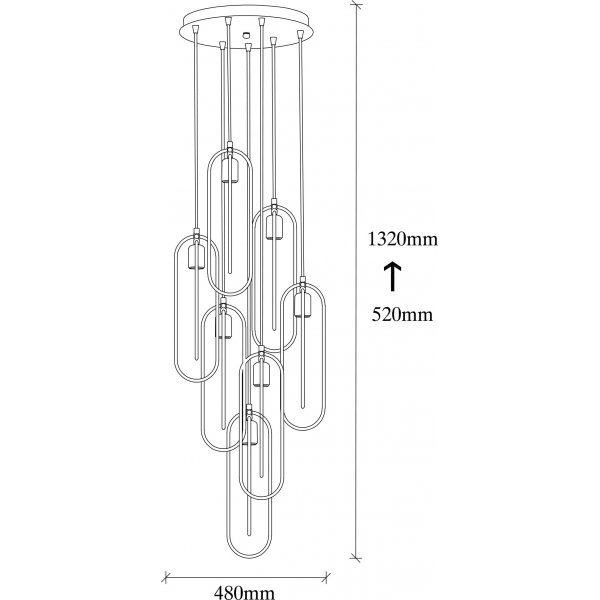 Ceres Deckenleuchte 2051 - Schwarz/Gold