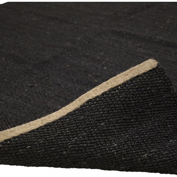 Flickenteppich Jasper - Schwarze Jute
