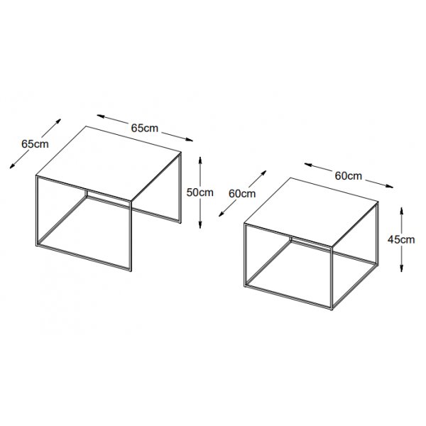 Aman schwarzer Metalltisch 65x65 | 60x60 cm