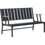 Lotus 2-Sitzer Outdoor-Sofa - Schwarz/Rauch