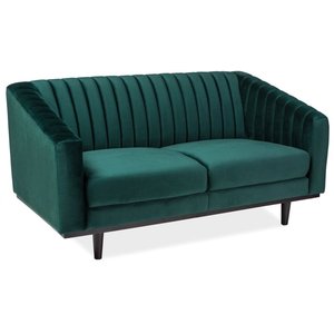 Alden 2-Sitzer Sofa - Dunkelgrner Samt/Wenge