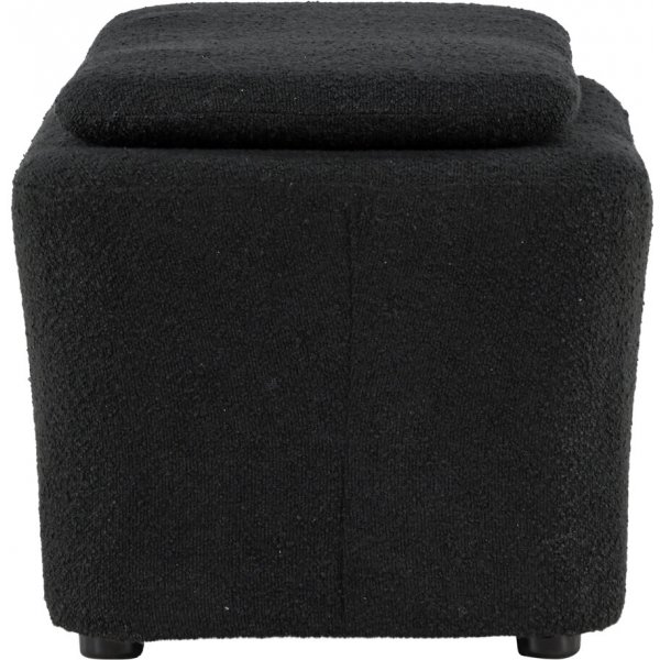 Lorbeer-Hocker - Schwarzer Bouclé Lorbeer-Hocker - Schwarzer Bouclé