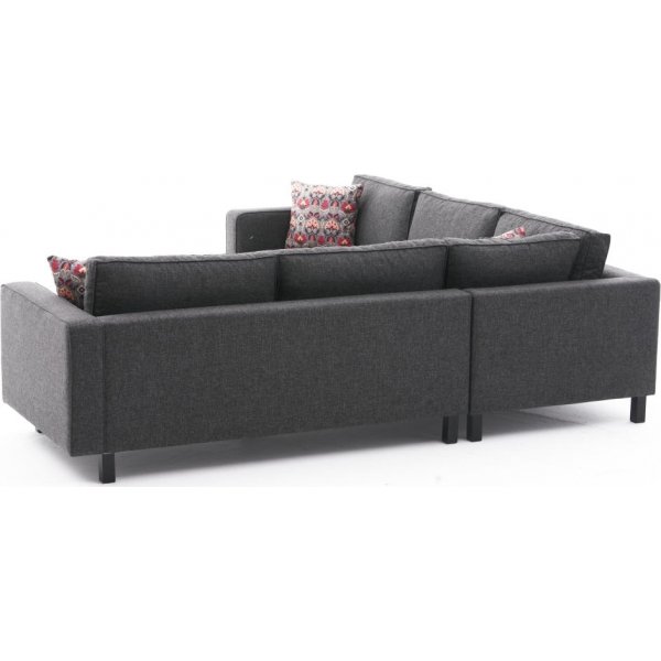 Kale Ecksofa - Anthrazitfarbenes Leinen