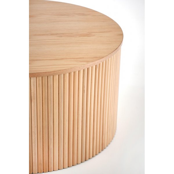 Runder Couchtisch Celie mit Holzlatten 80 cm