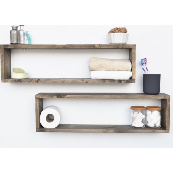 Abstraktes Wandregal 7 - Nussbaum