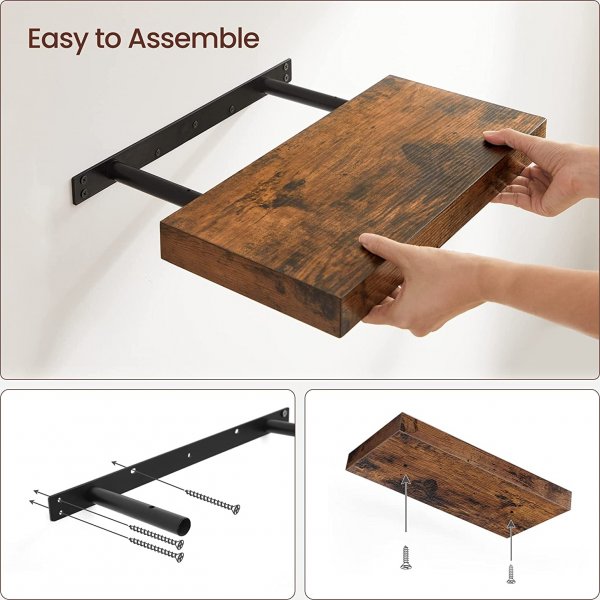 Sussex Wandregal 40 x 20 cm - Braun