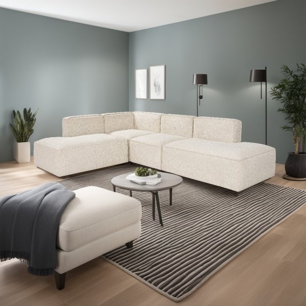 Mehr Ecksofa mit offenen Enden links - Creme Mehr Ecksofa mit offenen Enden links - Creme