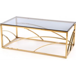 Kosmos Couchtisch 120 x 60 cm - Rauchglas/Gold