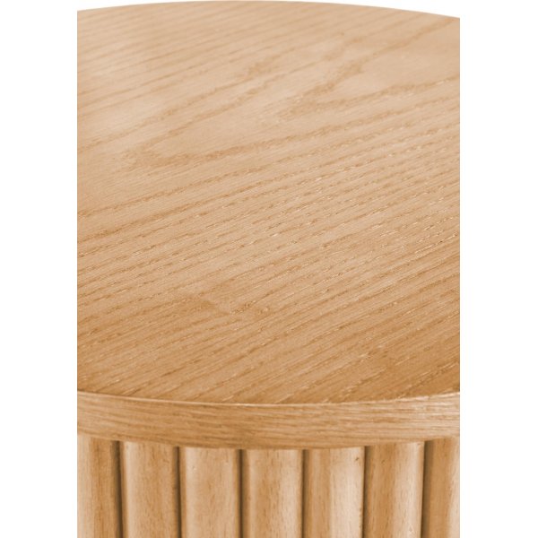 Runder Couchtisch Celie mit Holzlatten 80 cm