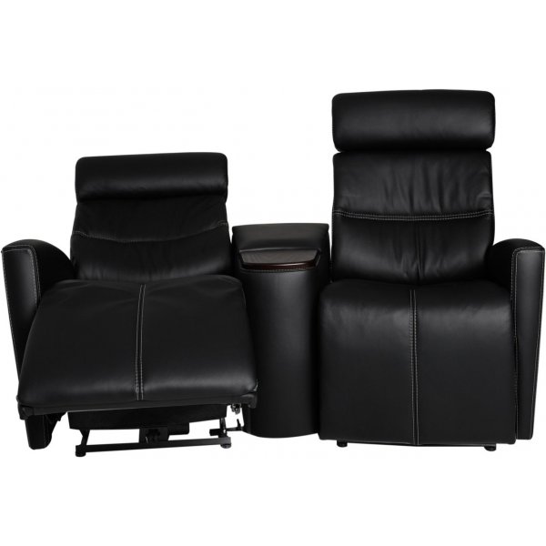 Elektrisches 2-Sitzer-Liegesofa Milan - Schwarz