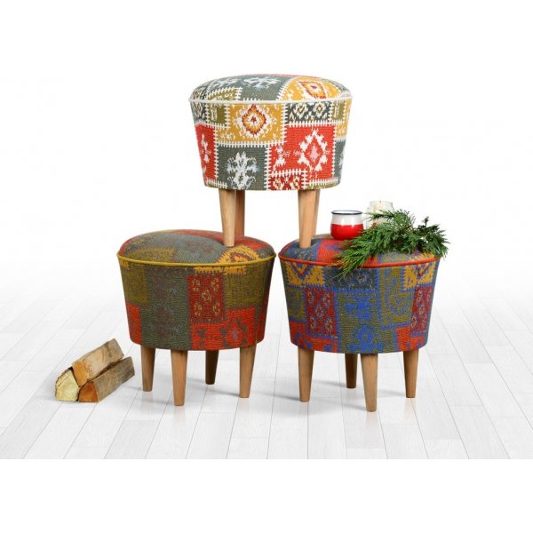 Rugg Hocker - Mehrfarbig Rugg Hocker - Mehrfarbig