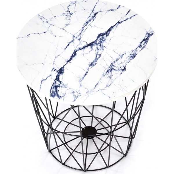 Harissa Couchtisch Ø42 cm - Weißer Marmor/Schwarz Harissa Couchtisch Ø42 cm - Weißer Marmor/Schwarz