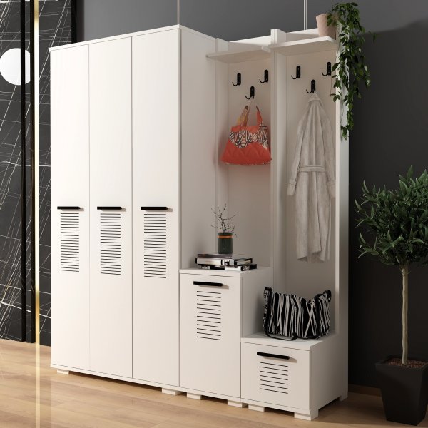 Asimo Kleiderbügel 160 x 45 x 183 cm - Weiß Asimo Kleiderbügel 160 x 45 x 183 cm - Weiß