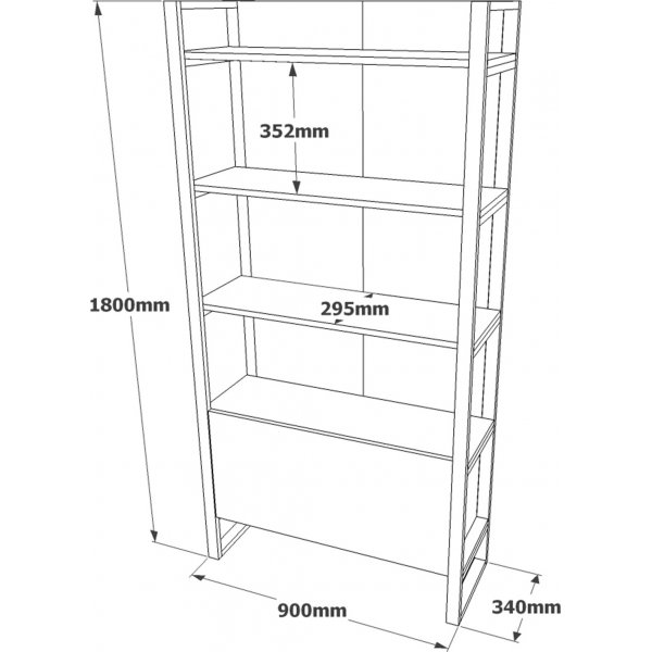 Bcherregal aus Metall 6 - Kiefer