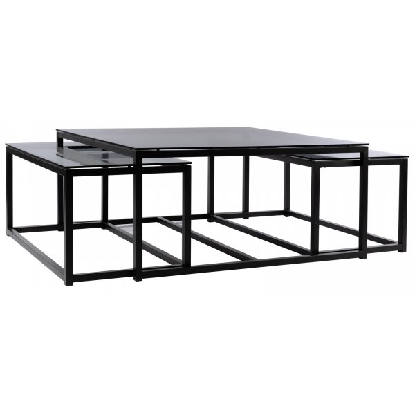 Ricardo Couchtisch 100x100 - Grau getntes Glas