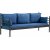 Manyas 3-Sitzer Outdoor-Sofa - Schwarz/Blau + Mbelpflegeset fr Textilien