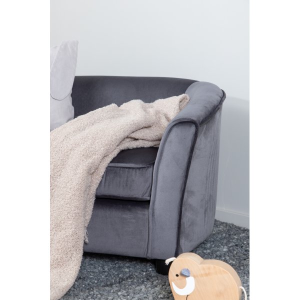 Moon Kindersofa - Grauer Samt