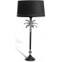 Palmblad Tischlampe 50cm - silber/schwarz