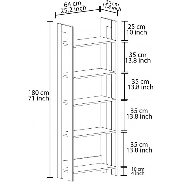 L�ndliches B�cherregal - Eiche