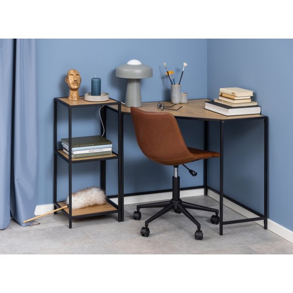 Seaford Bcherregal 35x82 cm - Eiche/schwarz