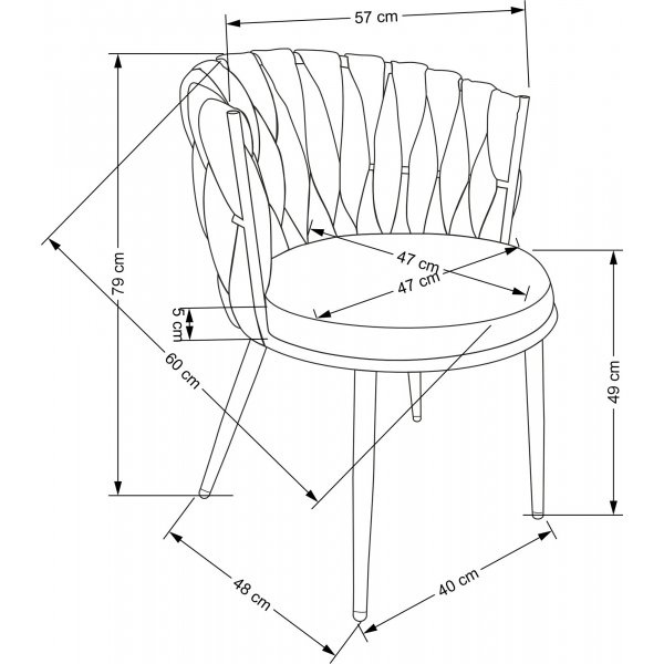 Esszimmerstuhl, grauer Samt, mit goldenen Beinen