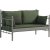 Lalas 2-Sitzer Outdoor-Sofa - Braun/Grn + Mbelpflegeset fr Textilien