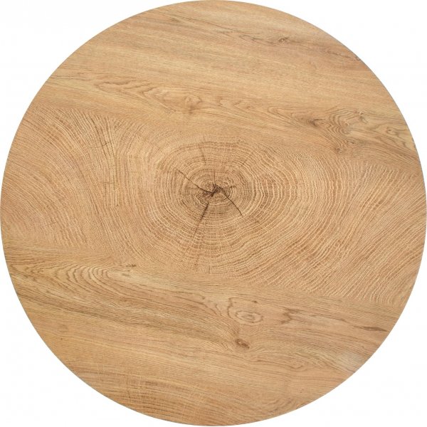 Ennis runder Couchtisch 80 cm - Eiche/Schwarz