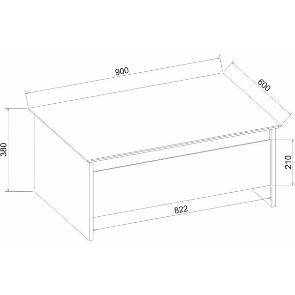 Sion Couchtisch 90 x 60 cm - Beige/Gold/Walnuss