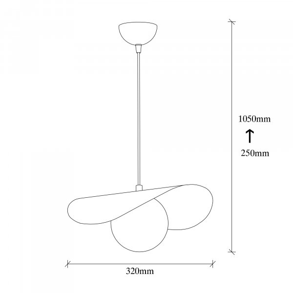 Kamel-Deckenleuchte 6 - Schwarz/Wei�