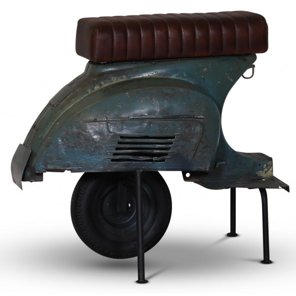 Scooter Barhocker - Vintage blau / braun