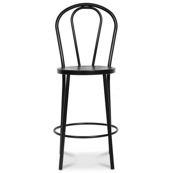 Barhocker Nr. 18 (hohe Rckenlehne) - Schwarz + Fleckentferner fr Mbel