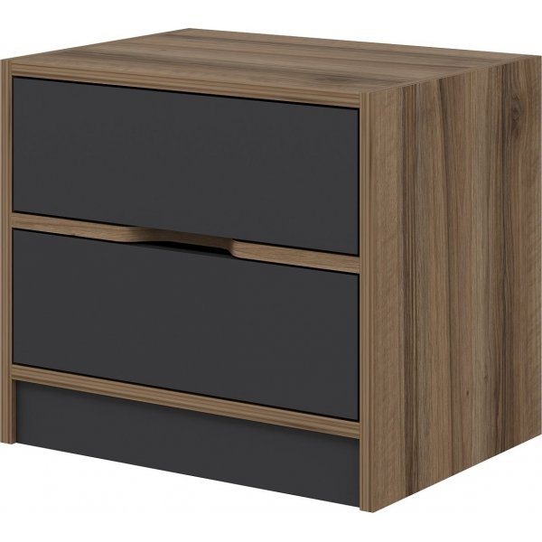 Nachttisch Elina - Walnuss/Anthrazit Nachttisch Elina - Walnuss/Anthrazit